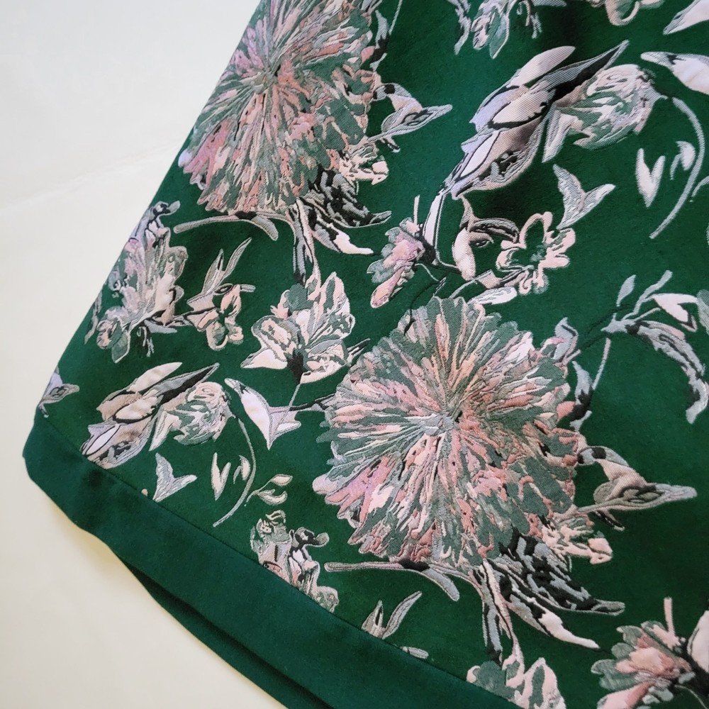 Raquel Couture Green Pink Boutique Midi Short Sleeve Dress Womans Size 4 - Picture 4 of 9